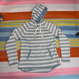 Eddie Bauer Blue and White Women's Hoodie